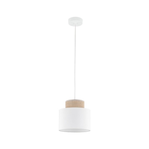 Lampa wisząca z kloszem białym, juta w stylu boho na E27 10078 TK Lighting