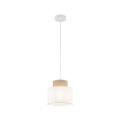 Lampa wisząca z kloszem białym, juta w stylu boho na E27 10078 TK Lighting