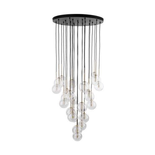 Designerska lampa wisząca ze szklanymi kulkami NILOS BLACK GOLD 26 10099 TK