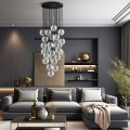 Designerska lampa wisząca ze szklanymi kulkami NILOS BLACK GOLD 26 10099 TK