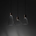 Potrójna lampa wisząca na listwie z drucianymi kloszami na GU10 10158 TK Lighting