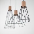 Potrójna lampa wisząca na listwie z drucianymi kloszami na GU10 10158 TK Lighting