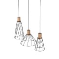 Potrójna lampa wisząca na listwie z drucianymi kloszami na GU10 10158 TK Lighting