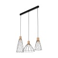 Potrójna lampa wisząca na listwie z drucianymi kloszami na GU10 10158 TK Lighting