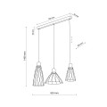 Potrójna lampa wisząca na listwie z drucianymi kloszami na GU10 10158 TK Lighting