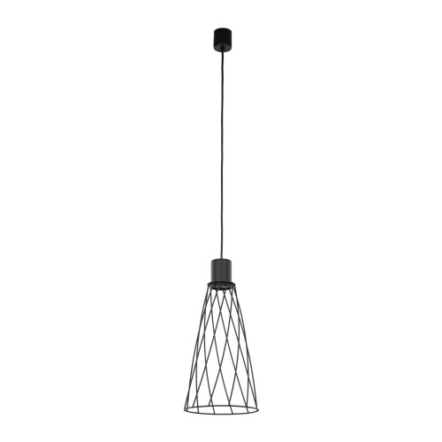 Lampa wisząca czarna MODESTO styl rustykalny druciany klosz 10161 TK Lighting