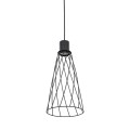 Lampa wisząca czarna MODESTO styl rustykalny druciany klosz 10161 TK Lighting