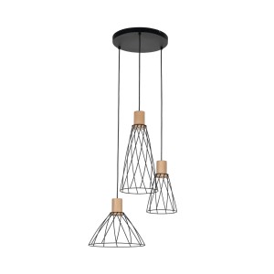 Lampa wisząca potrójna MODESTO WOOD SOSNA okrągła rozeta 10188 TK Lighting