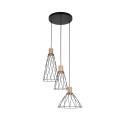 Lampa wisząca potrójna MODESTO WOOD SOSNA okrągła rozeta 10188 TK Lighting