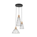 Lampa wisząca potrójna MODESTO WOOD SOSNA okrągła rozeta 10188 TK Lighting