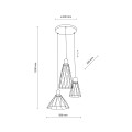 Lampa wisząca potrójna MODESTO WOOD SOSNA okrągła rozeta 10188 TK Lighting