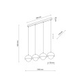 Lampa wisząca z czterema zwisami na listwie BONO BEIGE na G9 10213 TK Lighting