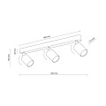Sufitowe reflektorki na listwie szare z regulacją 3*Gu10 10242 TK Lighting