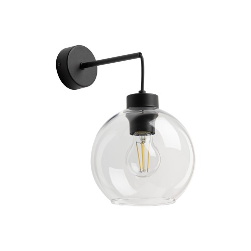 Kinkiet CUBUS gwint E27 moc 15W styl nowoczesny szklany klosz | czarny 10245 TK lighting