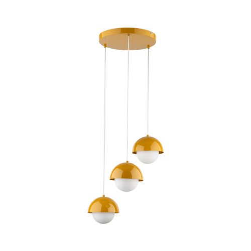 Lampa wisząca nowoczesna trzy szklane klosze BONO OCHRA 10266 TK Lighting