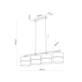 Lampa wisząca HILTON gwint E27 moc 15W styl nowoczesny klosz tkanina | czarny 4342 TK lighting
