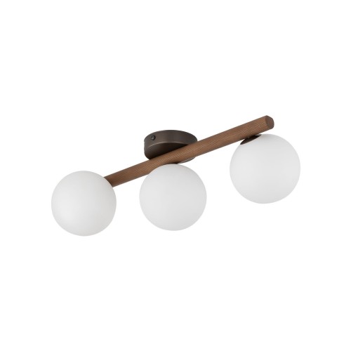 Lampa sufitowa ESTERA WOOD listwa orzech szklane mleczne klosze 10269 TK Lighting