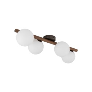 Lampa sufitowa z czterema szklanymi kloszami ESTERA WOOD ORZECH 10270 TK Lighting