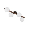 Lampa sufitowa z czterema szklanymi kloszami ESTERA WOOD ORZECH 10270 TK Lighting