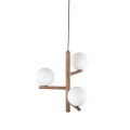Lampa sufitowa do salonu ESTERA WOOD ORZECH szklane klosze G9 10271 TK Lighting