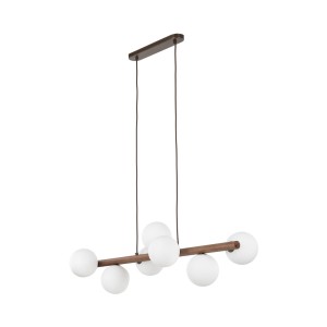 Lampa wisząca z drewna do jadalni i salonu, 7 kloszy 10272 TK Lighting