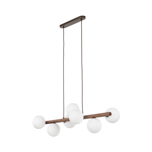 Lampa wisząca z drewna do jadalni i salonu, 7 kloszy 10272 TK Lighting