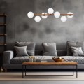 Lampa wisząca z drewna do jadalni i salonu, 7 kloszy 10272 TK Lighting