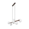 Lampa wisząca z drewna do jadalni i salonu, 7 kloszy 10272 TK Lighting