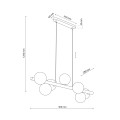 Lampa wisząca z drewna do jadalni i salonu, 7 kloszy 10272 TK Lighting