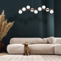 Lampa wisząca do salonu z 9 szklanymi kloszami drewniana listwa 10273 TK Lighting