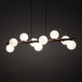 Lampa wisząca do salonu z 9 szklanymi kloszami drewniana listwa 10273 TK Lighting