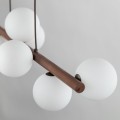 Lampa wisząca do salonu z 9 szklanymi kloszami drewniana listwa 10273 TK Lighting