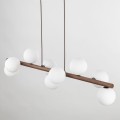 Lampa wisząca do salonu z 9 szklanymi kloszami drewniana listwa 10273 TK Lighting
