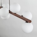 Lampa wisząca do salonu z 9 szklanymi kloszami drewniana listwa 10273 TK Lighting
