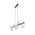 Lampa wisząca do salonu z 9 szklanymi kloszami drewniana listwa 10273 TK Lighting