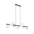 Lampa wisząca do salonu z 9 szklanymi kloszami drewniana listwa 10273 TK Lighting