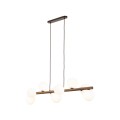 Lampa wisząca do salonu z 9 szklanymi kloszami drewniana listwa 10273 TK Lighting