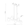 Lampa wisząca do salonu z 9 szklanymi kloszami drewniana listwa 10273 TK Lighting