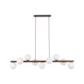 Lampa wisząca do salonu z 9 szklanymi kloszami drewniana listwa 10273 TK Lighting