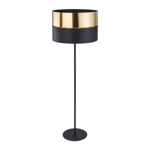 Lampa podłogowa HILTON gwint E27 moc 15W styl nowoczesny klosz tkanina | czarny 5465 TK lighting