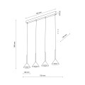 Lampa wisząca czarna CONO BLACK MINI 4xGU10 do jadalni 10305 TK Lighting