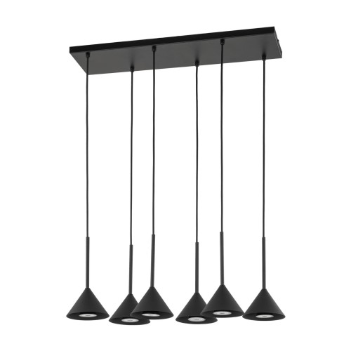 Lampa wisząca zwisy metalowe klosze CONO BLACK MINI 6xGU10 10306 TK Lighting