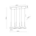 Lampa wisząca zwisy metalowe klosze CONO BLACK MINI 6xGU10 10306 TK Lighting