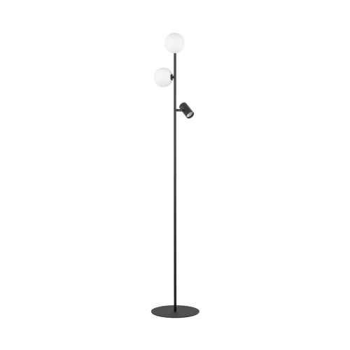 Lampa podłogowa VOX gwint GU10/G9 moc 10W styl skandynawski szklany klosz | czarny 16063 TK lighting