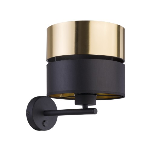 Kinkiet HILTON gwint E27 moc 15W styl nowoczesny klosz tkanina | czarny 4344 TK lighting