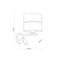 Kinkiet HILTON gwint E27 moc 60W styl nowoczesny klosz tkanina | czarny 2579 TK lighting