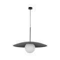 Lampa wisząca czarna SLATE GLASS nad stół biały szklany klosz 10637 TK Lighting