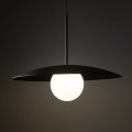 Lampa wisząca czarna SLATE GLASS nad stół biały szklany klosz 10637 TK Lighting