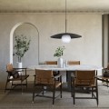 Lampa wisząca czarna SLATE GLASS nad stół biały szklany klosz 10637 TK Lighting