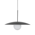 Lampa wisząca czarna SLATE GLASS nad stół biały szklany klosz 10637 TK Lighting